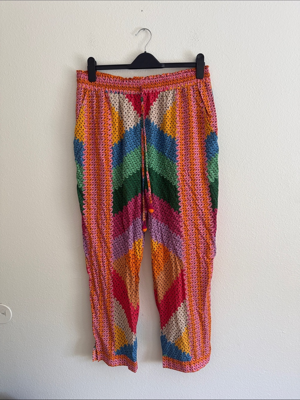 Farm Rio Printed Cropped Crochet Pants